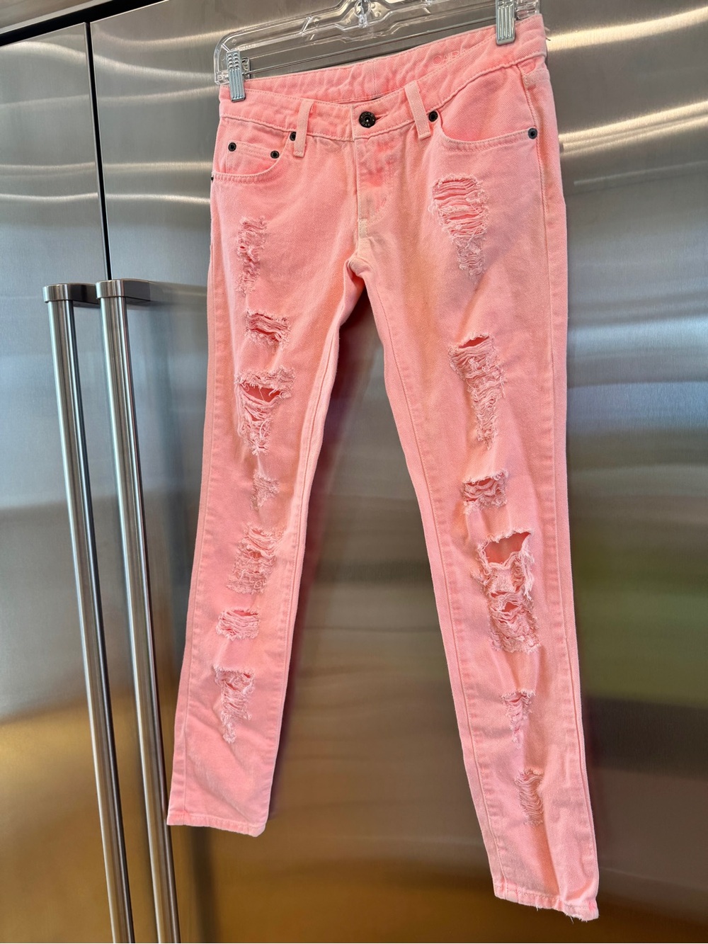 NEW Carmar LF Orange Jeans Distressed Denim Pants